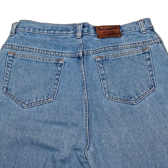 VTG Timberland Womens 14 Lt Washed Straight Leg Denim Jeans 80s Style Made USA - Picture 7 of 11